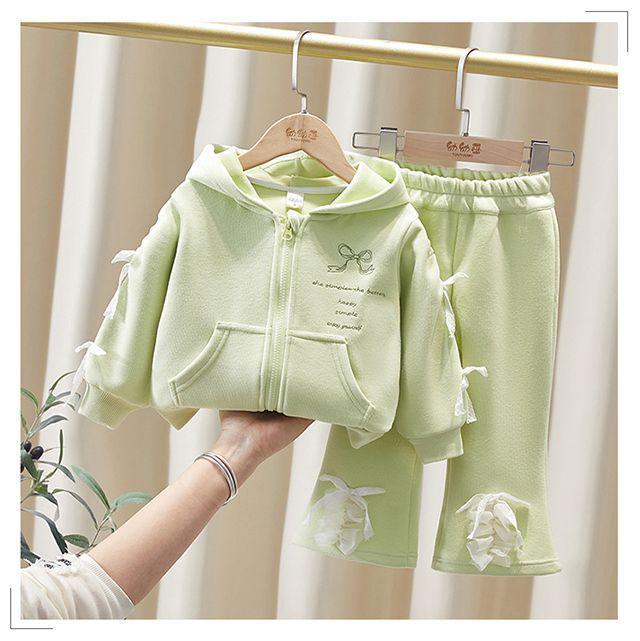 Girls' Casual Sweet Suit - Fresh Autumn Two-Piece Set, Pure Color for Small & Medium Children (2026 New Style)