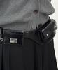 Makoi Multi-Layered Eyelet Western Mini Pocket Keyring Belt Bag [Black]