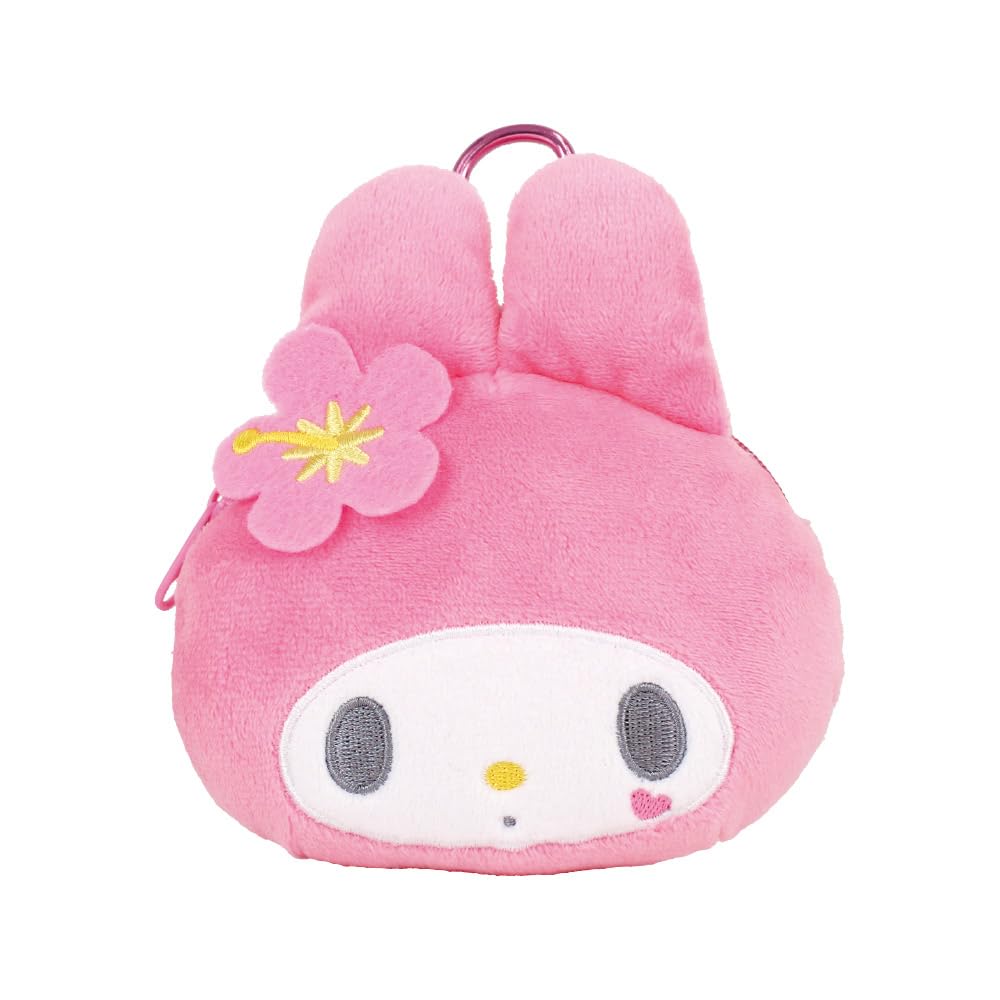 Tees Factory Sanrio Characters Plush Zipper Mascot with Carabiner, Y2K My Melody, Approx. H120 X W185 X D55mm (excluding Parts), SR-5546709MM