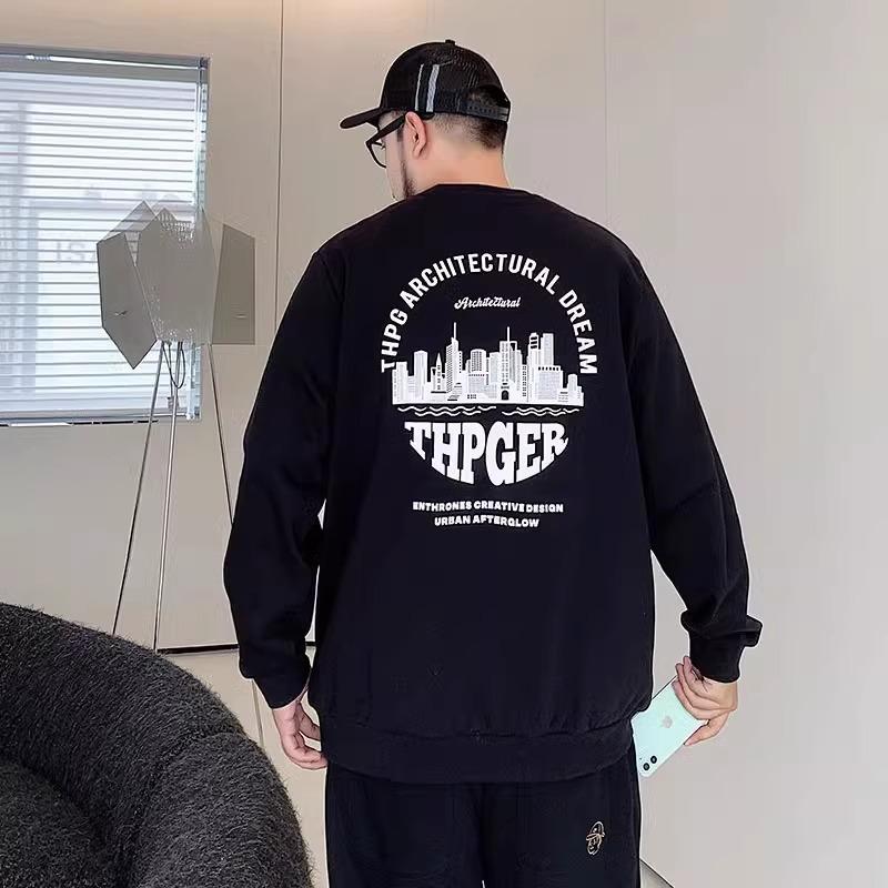 Printed soft high quality fabric wrinkle-resistant men's street sports casual breathable loose fashion trend comfortable long-sleeved tops