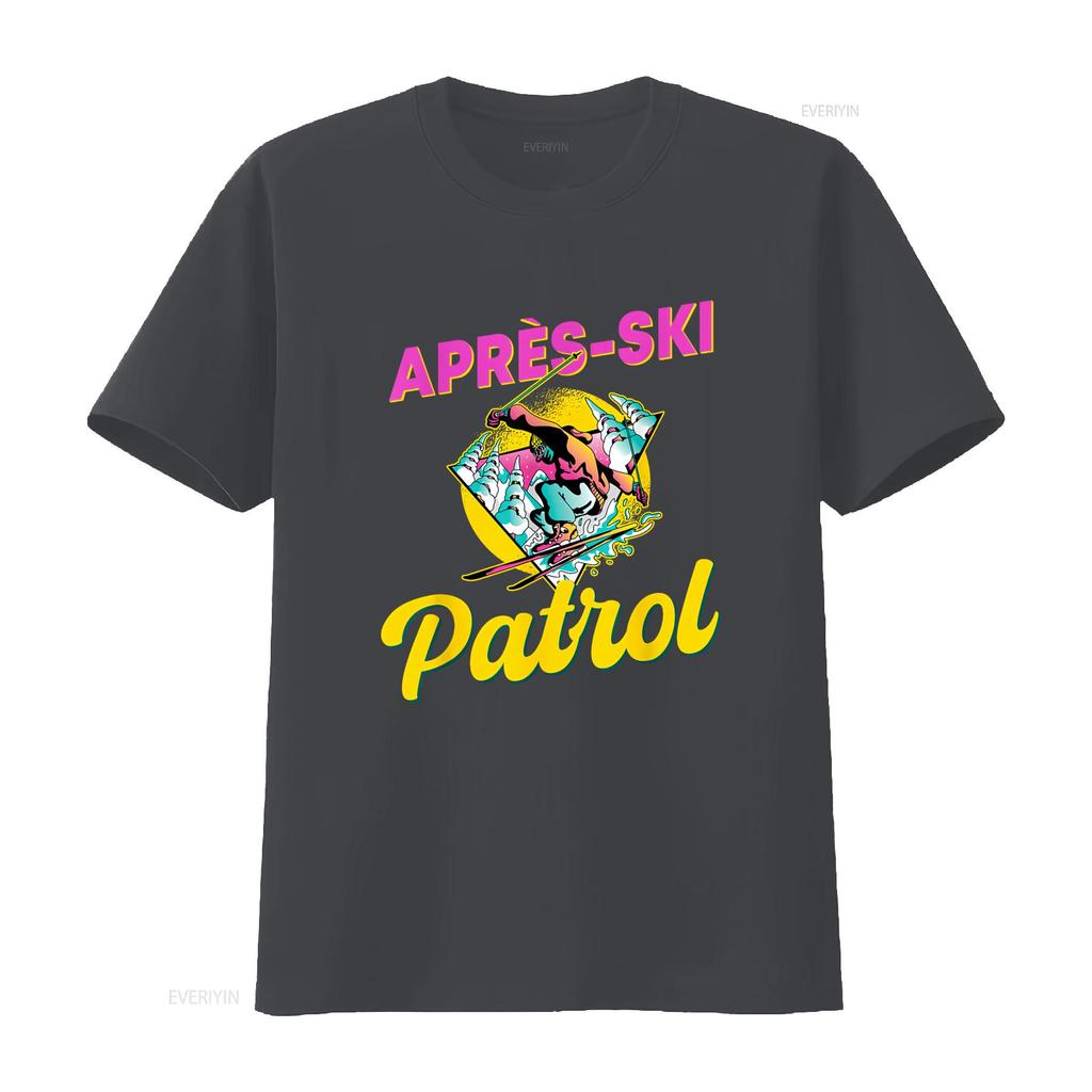 80s Retro Apres Ski Patrol Design 90s Skiing T Shirt Long or s Available vintage Washed Slightly homme Casual Versatile Stylish