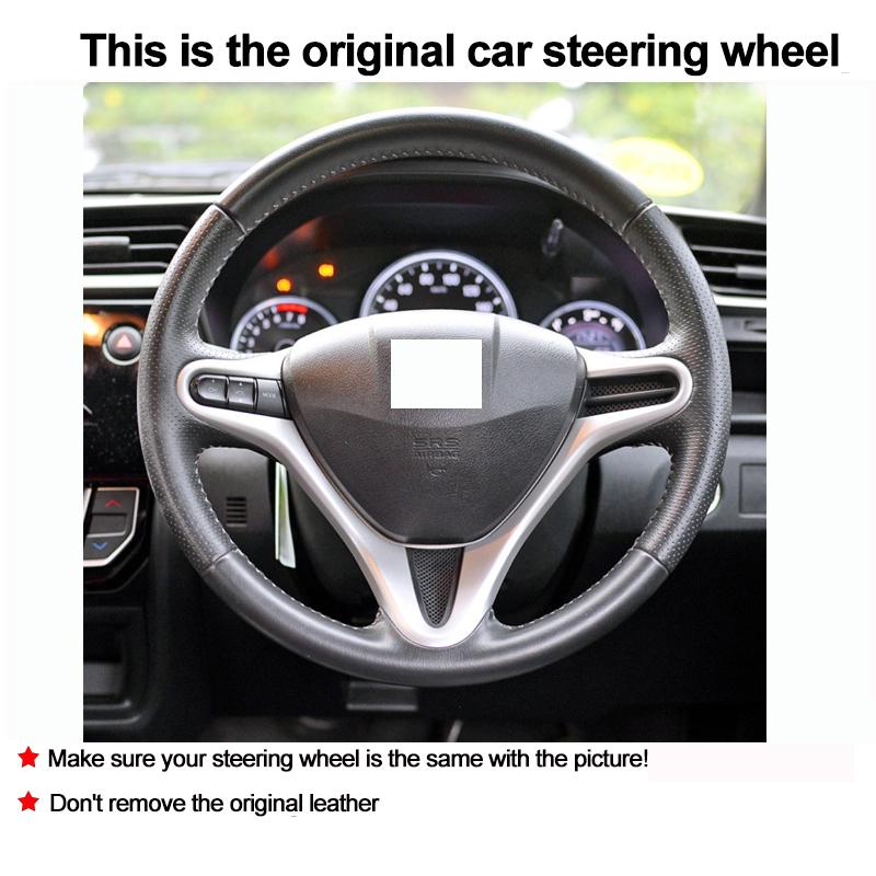 Hand Sewing Car Steering Wheel Cover For Honda BR-V BRV 2015 - 2025 Volant Braid On Steering-wheel Wrap Protector 2025 2020 2019