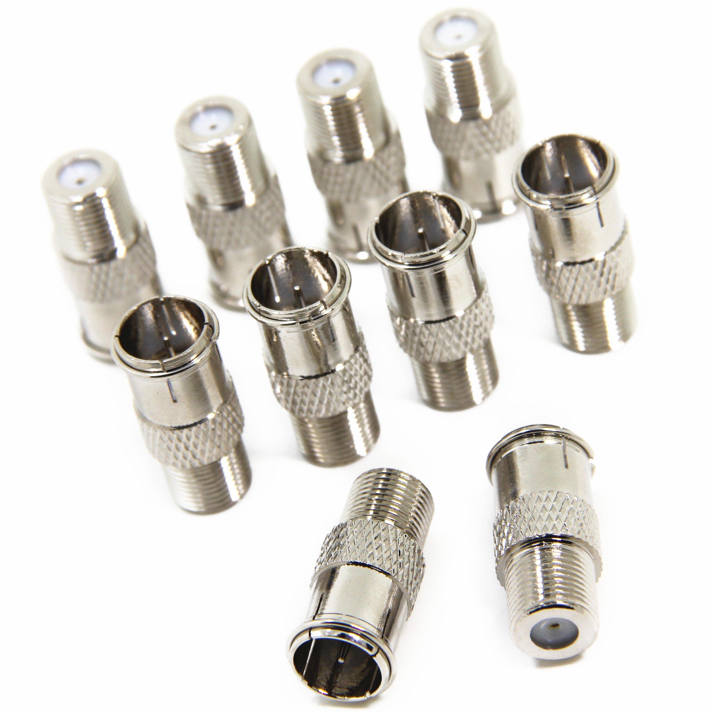 

Набір wuernine із 10 штекерів Push типу F до роз’єму F типу Роз’єм роз’єму антени Адаптер коаксіального роз’єму Сумісний із