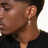 Stylish Cross Hoop Earrings for Men,Anti Allergy Stainless Steel Croos Charms Earrings,New Jewelry Gift
