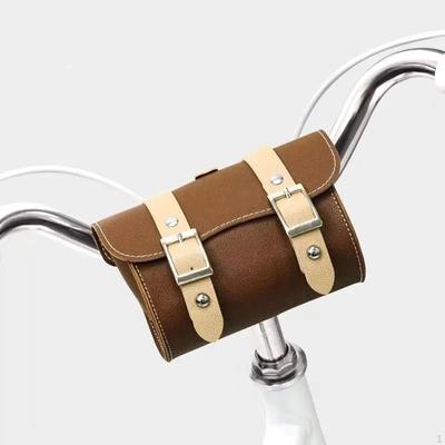 Bike Bag Saddle Seat Tube Pouch Artificial Leather Bicycle Front Frame