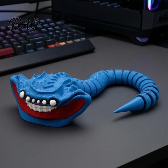 Fun Desk Accessory 3D Printed Sea Monsters Ornament, Flexible Articulated Action Figure, Fantasy Ocean Creature Deep Statue for Decor And Collectible