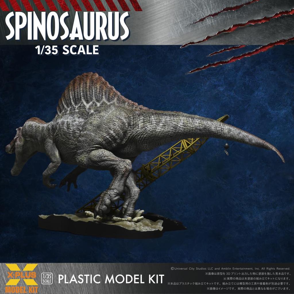 Jurassic Park III Spinosaurus-skala umalt plastmodellsett X-Plus 1/35