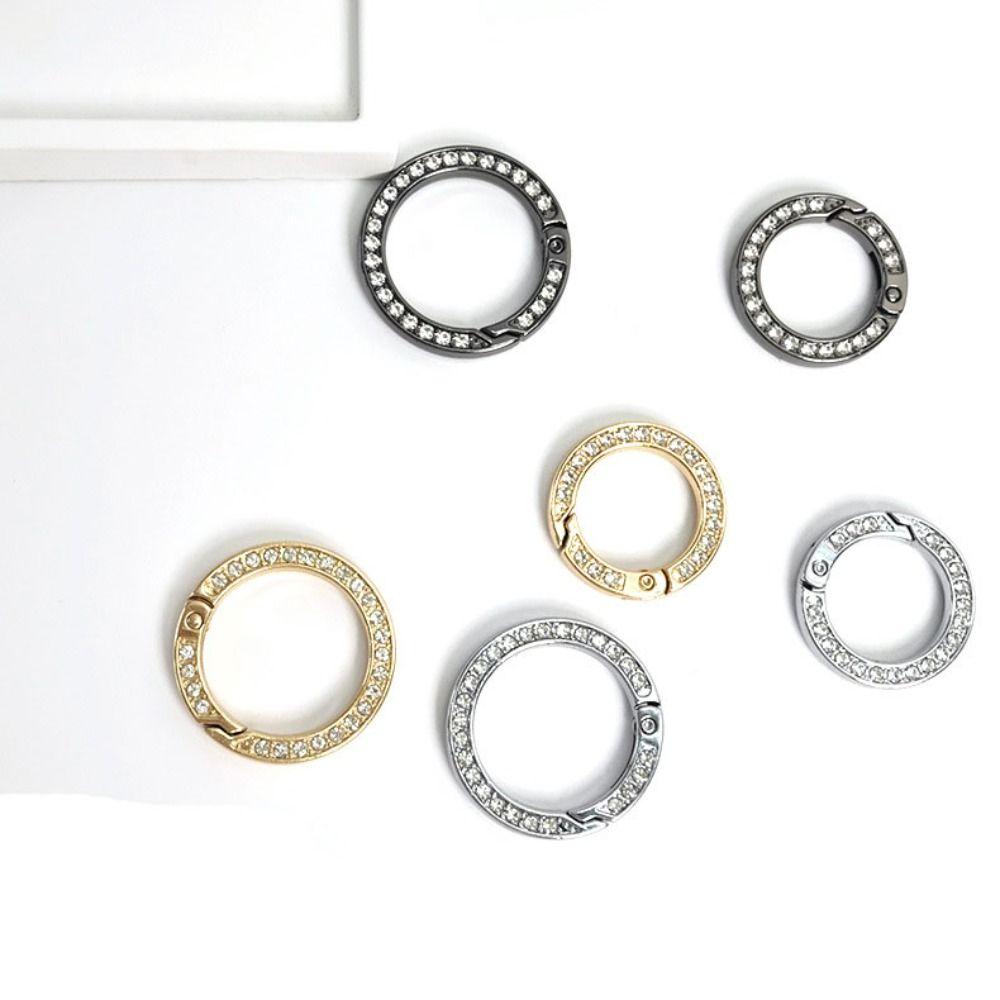 18.8mm Carabiner Black Old Silver Snap Clasp Clip Spring O-Ring Buckles  Purses Handbags Buckles