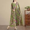 New  Plus Size Vintage Maxi Dress Oversize Floral Long Sleeve Spring Loose Women Basic