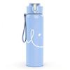 1PC Salute Minimal Text Sketch Print 750ml Color Plastic Sports Water Bottle Leakproof Flip Straw Lid Suitable for Sports Office Home Use