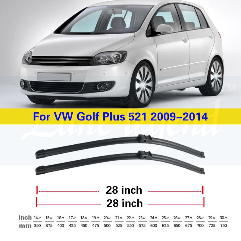 Car Wiper For VW Golf Plus 521 2009-2014 Front Wiper Blades Soft Rubber Windscreen Wipers Auto Windshield 2011 2012 2013 28 +28 Front 2pcs