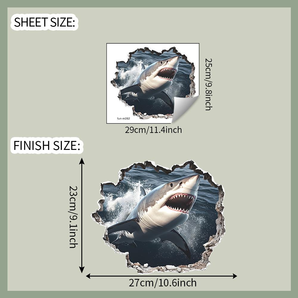 

Разрушенные стены Свирепые акулы Ванная туалет и украшение дома наклейки