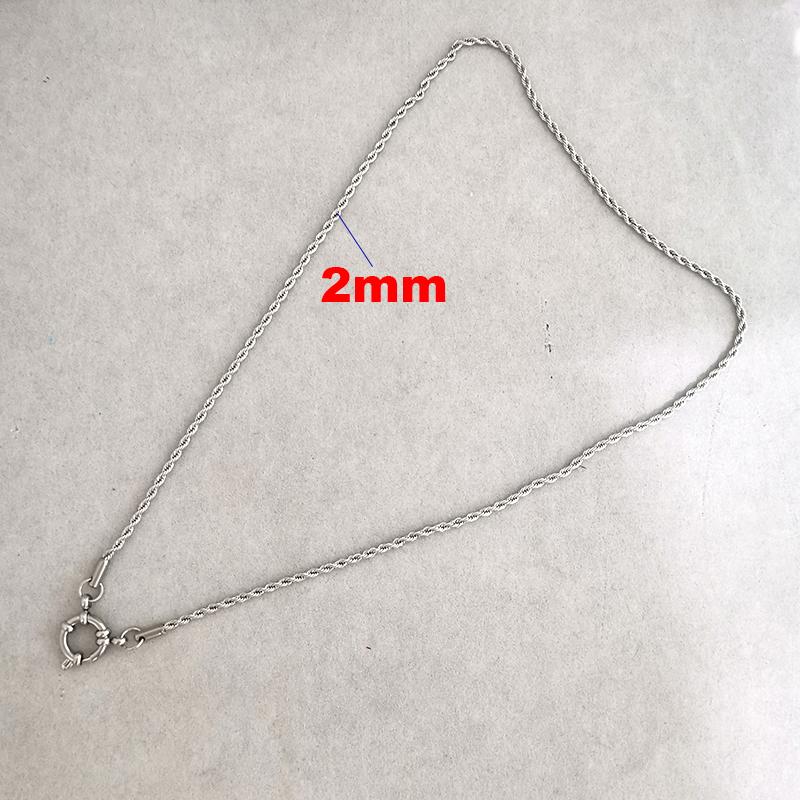QMHJE 2/3/4mm Stainless Steel Rope Chain Necklace Vacuum Plating Sailor Clasp Steering Wheel Women Men Choker Jewelry Accessory