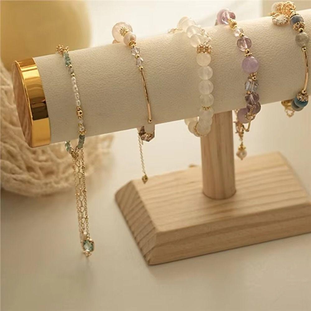 T-bar Jewelry Rack Holder Wooden Jewelry Storage Stand Fashion Bracelet Display Stand  Woman Girls