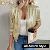 Women's Vintage Casual Solid Color Print Autumn Winter Long Sleeve  Jackets & Coats