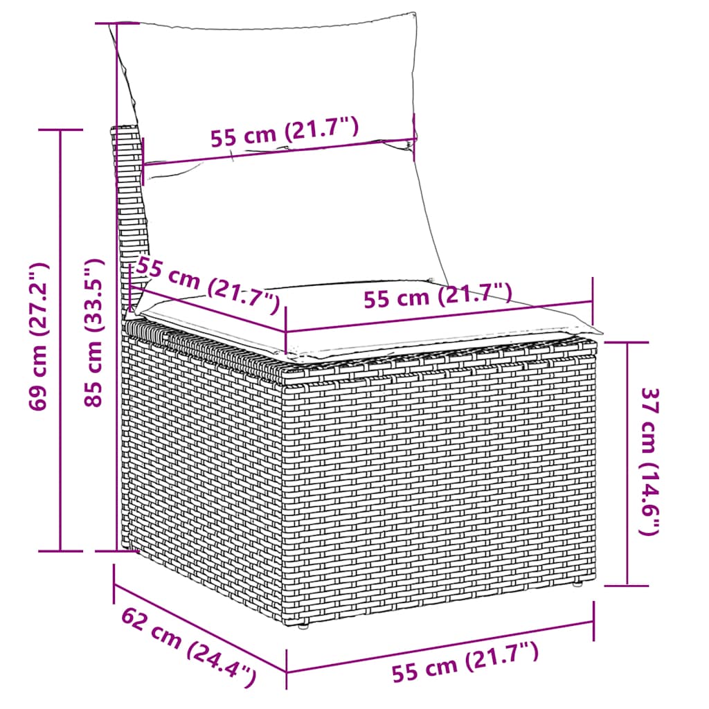 Vidaxl 4-Cz. Set da Giardino, Cuscini, Grigio Chiaro