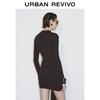 UR Damen Retro Verbandstrick A-Linien-Kleid