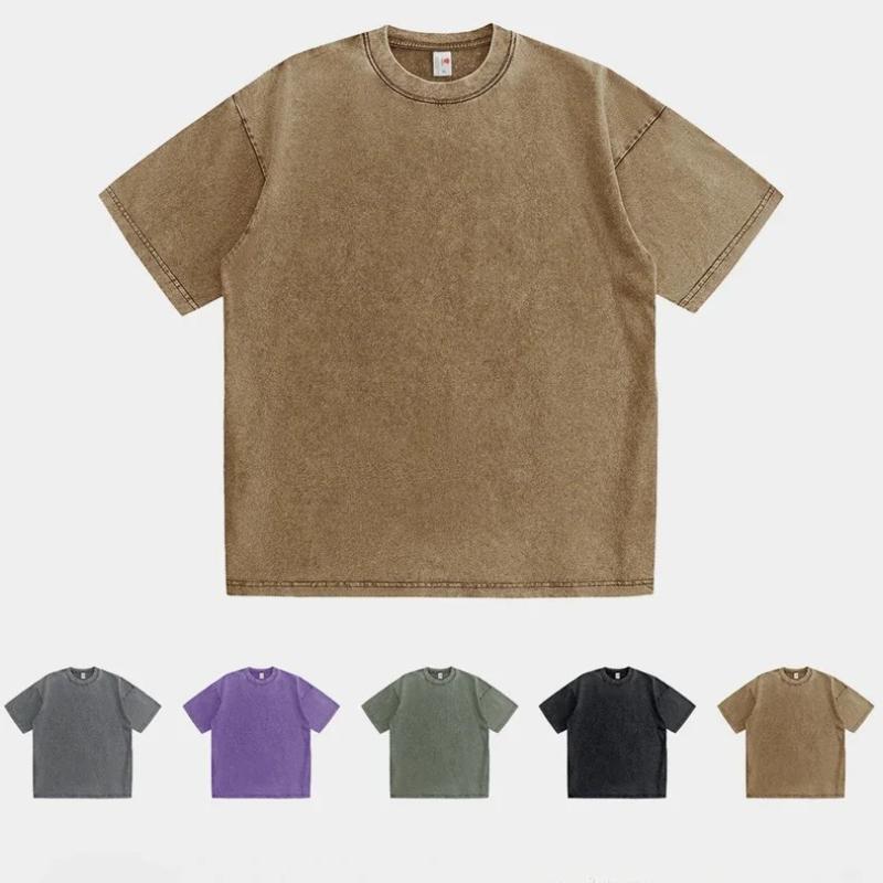 Washed Vintage Purple T-Shirts Men Women Street Hip Hop Retro Punk T Shirt Harajuku Casual Cotton Short Sleeve Acid Wash Tshirts