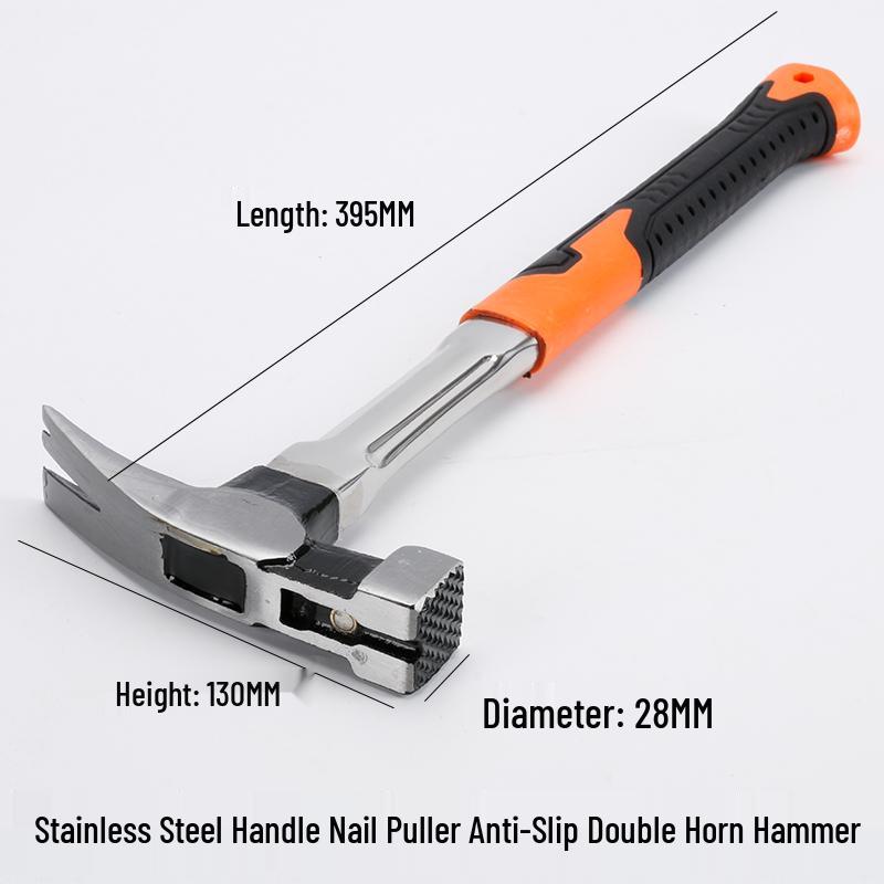 Multi-Function Claw Hammer with Nail Puller for Household, Woodworking, and Electrical Use