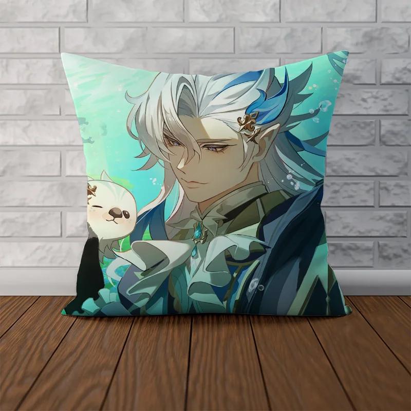 Fall Pillow Cover 40x40 Neuvillette Genshin Impact Decorative Pillowcase Decor 40x40 Pillowcases for Pillows 45x45 Sofa Cushions