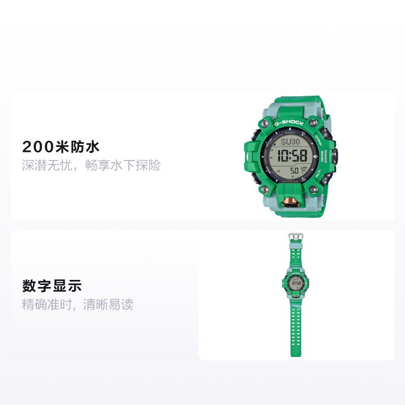 

CASIO G-SHOCKx EARTHWATCH cooperation model Clay Fiji Spotted Rat Lizard 200 meters waterproof triple sensor solar movement men and wome GW-9500KJ-3JR сірий колір