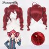 Parrucca Cosplay Kasane Teto Anime Donna Carina Parrucca Rossa a Coda di Cavallo Capelli Ricci Lunghi Resistenti al Calore Parrucca Teto Calotta per Parrucca Gratuita