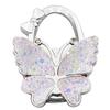 Foldable Sturdy Butterfly Purse Hook Colorful Glitter Metal Frame Table Bag Holder for Cafe Bar Outdoor Use