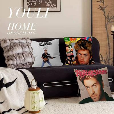 Decoración del Hogar G-George Michael Foto Personalizada Texto Cojines Decorativos para el Hogar Regalos para el Hogar 45x45cm