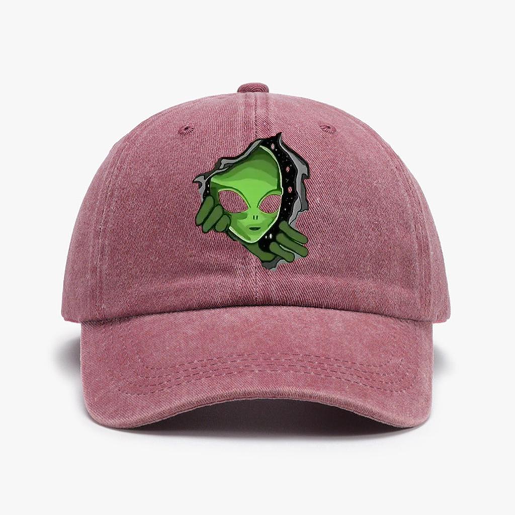 1 Pc "This Is  Alien"Printed Baseball Cap  Retro Washed Distressed Sun Hat Outdoor Fashion Accessory Hat for Men & Women