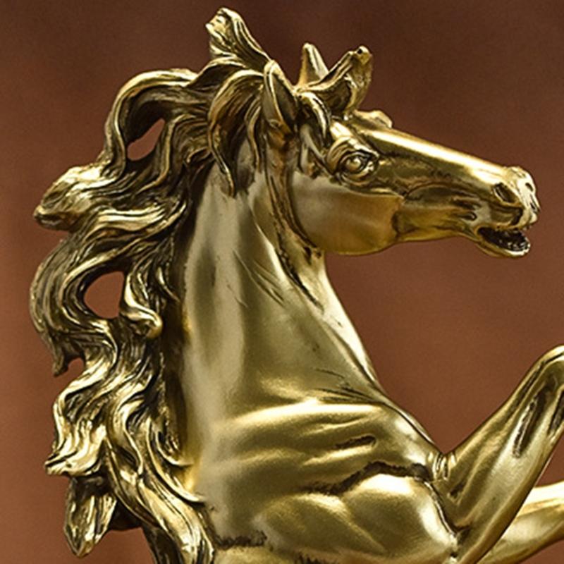 Resins Standing Horse Figurine Sculpture 12Inch Tall Tabletop Decoration for Living Room or Study Aesthetic Appeal