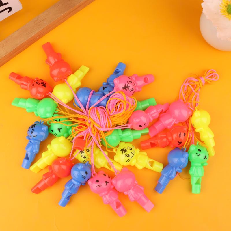 25Pcs Random Style Cute Animal Cat Plastic Whistle Referee Sport Cheerleading Toys And Kids Children Birthday Party Favors Gifts