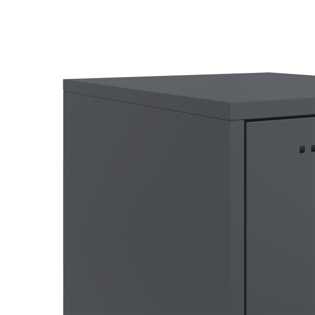 Nightstands 2 pcs Anthracite 36 x 39 x 78 cm Steel