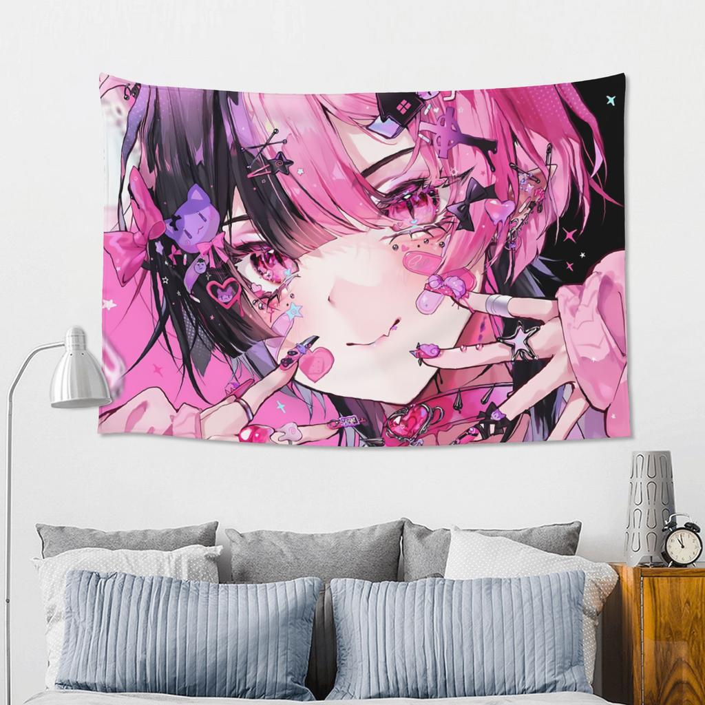 Colorful Anime Girl Tapestry Wall Hanging Blanket Tapestry Home Decor Items Wall Decorations