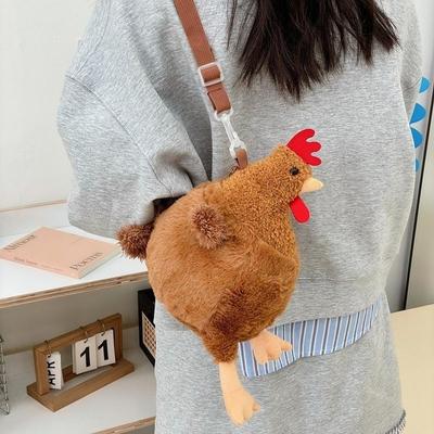 Ausgehen niedliche Handtasche neu Plüsch hässlich niedlich große Kapazität Puppentasche Huhn