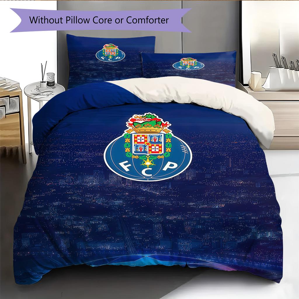 Juego de edredón y fundas de almohada del club de Oporto Decoración del hogar Regalo de cumpleaños (1 * funda nórdica + 2 * fundas de almohada, sin núcleo)