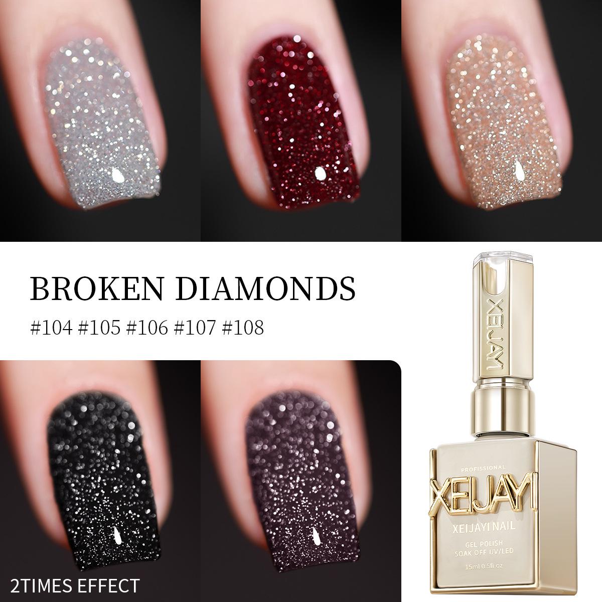 

2025 Celeb Fave Wine Red Diamond Glitter Nail Gel Set