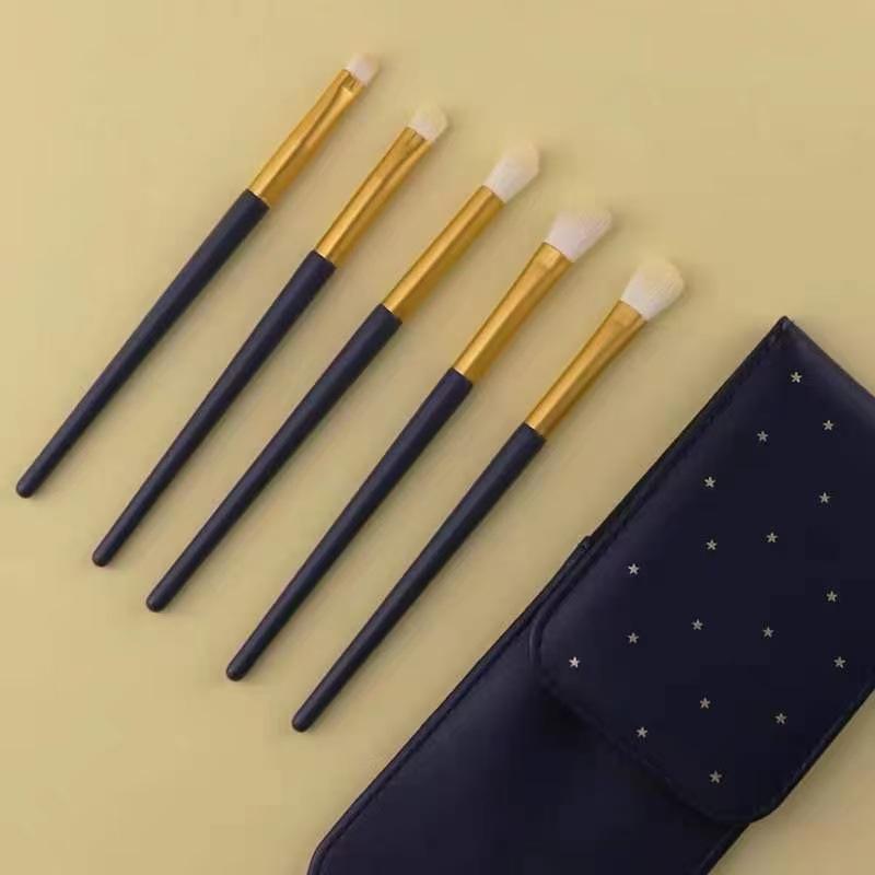 5-teiliges Lidschatten- & Nasenkonturenpinsel-Set mit weichen Borsten - Studentenfreundlich & Tragbar