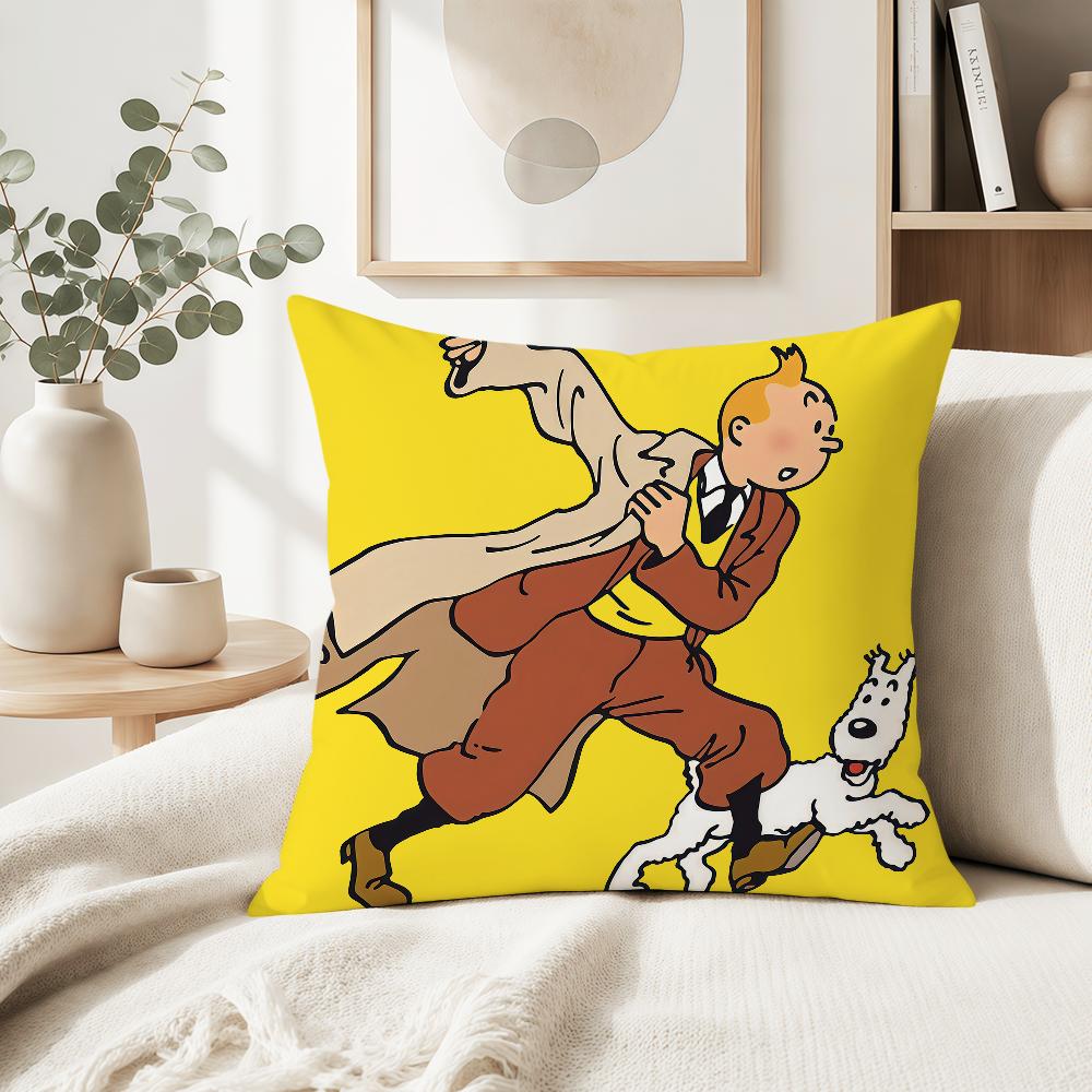 art dog comic soft pillowcase cute t-t-T-Tin-tinES-S-S fun Sofa Home S-S-SnowyS Living Room Decor bed hogar pillowcover gift