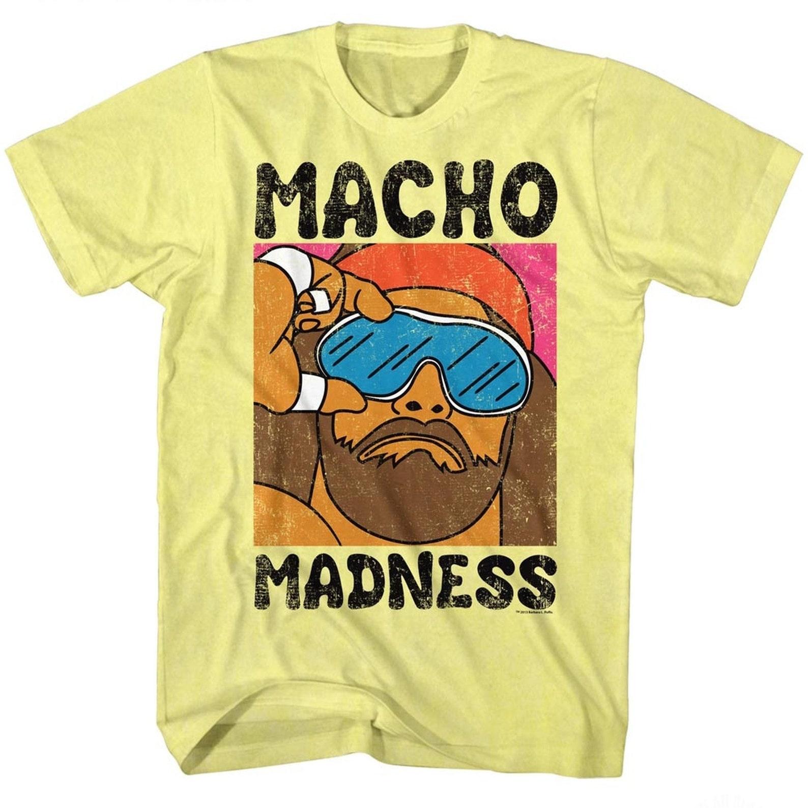 Macho Man Wild Life Yellow Heather Adult T-Shirt L