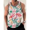 Hawaiian Tank Tops Graphics 3D Print Summer Men's Casual Oversized Fitness Gym Vest Beach Vacation Sleeveless Tops Man Clothing