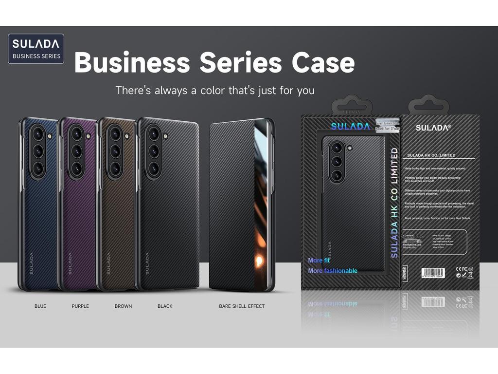 Magnetische Flip Smart Leather Hülle mit Kartenfach & Kevlar-Textur für Samsung Z Fold7/W26 (6/5/4)