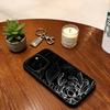 Dark Flower Phone Case For iPhone 17, 16,15,14,13,12,11 Plus,Pro Max, Others Soft Silicone Black Cover