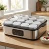 Yogurt Maker with Transparent Lid | StainlessSteel Body, FrontMounted Control Panel, Countertop