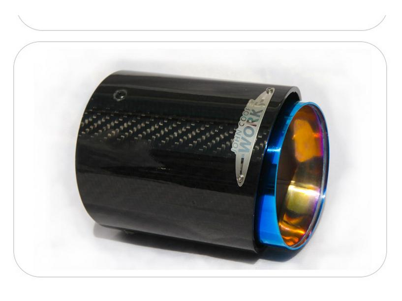 BM Mini Cooper Carbon Fiber Burnt Blue Stainless Steel Exhaust Tailpipe