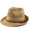 Fashion British Straw Top Hat Men and Women Couples Summer Travel Sun Hat Outdoor Sun Hat