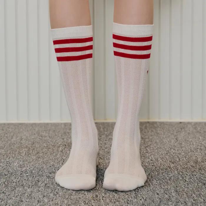 [Banana Sisters/26SS] All Day Old School Mesh High Crew Socks 3 Colors
