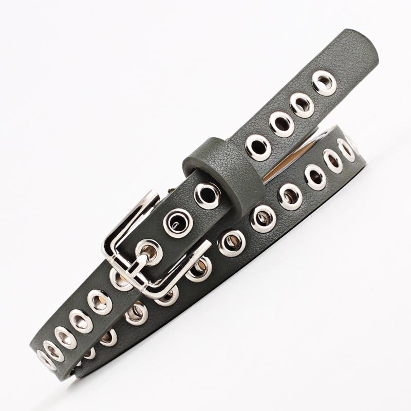 Summer Rivet Women'S Belt, Imitation Leather Thin Belt, Student Decorative Belt