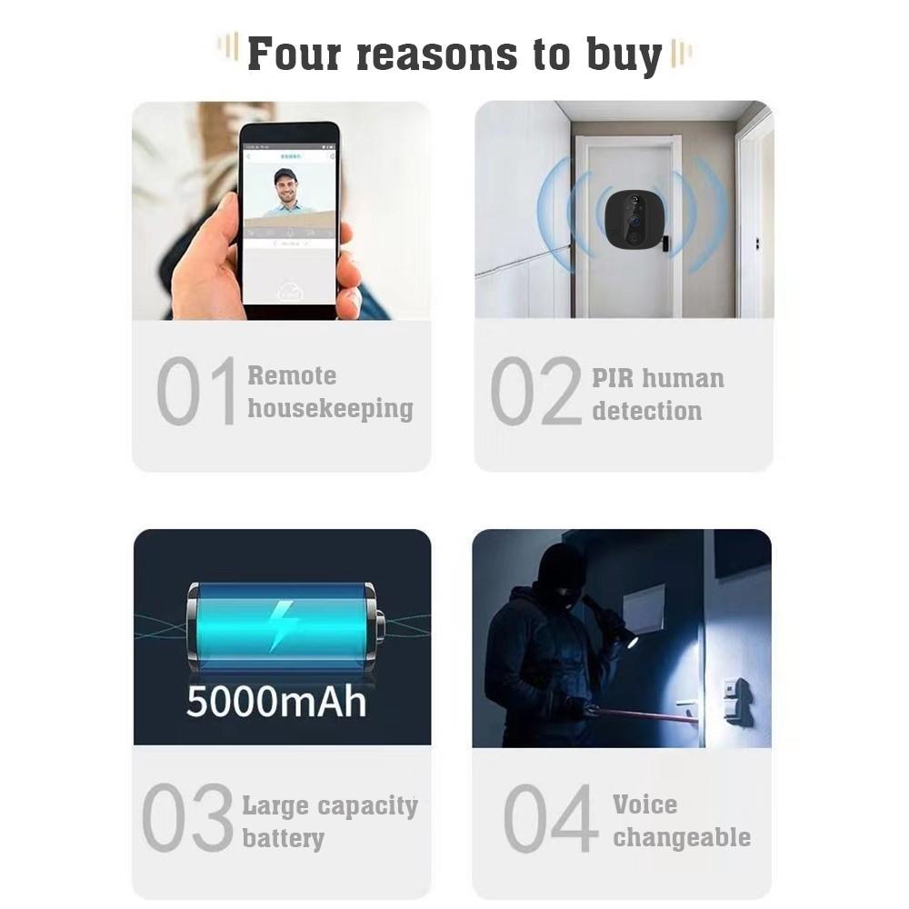 4,3 tommers kikkhull Visuell porttelefon Dørklokke Smart Infrarød Video Porttelefon Dørkameraer Husholdnings Digital WiFi Video Dørklokke