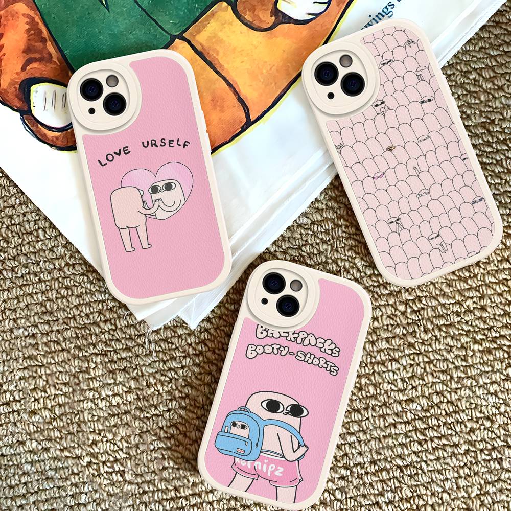 Ketnipz Cartoon Leather Phone Case For IPhone 15 14 13 Pro Max 12 11 16 Plus Phone Cover