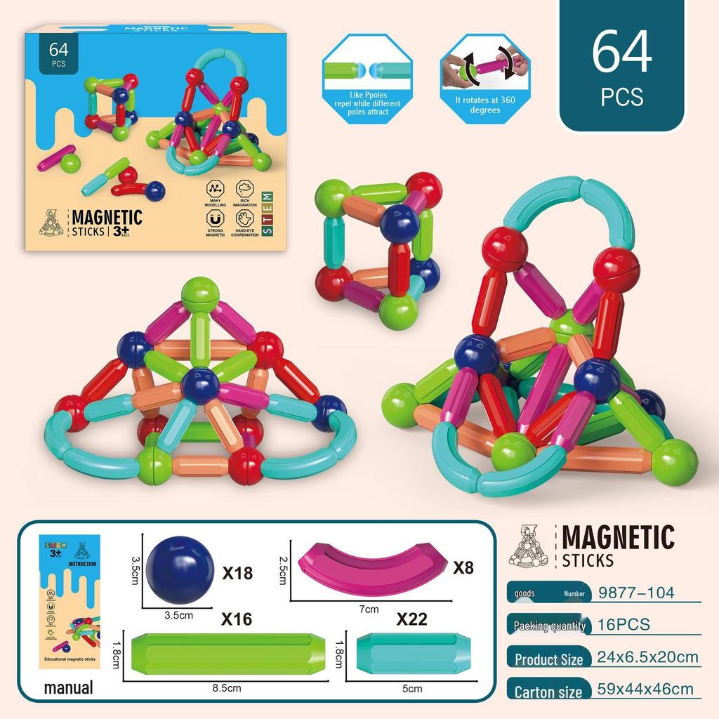Magnetic Building Blocks: Early Education DIY Toys for Boys & Girls